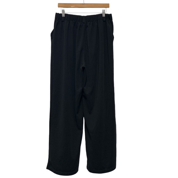 Halara High Waisted Wide Leg Pants Size XL Tall Waffle Fabric Pleated Black - Picture 11 of 16